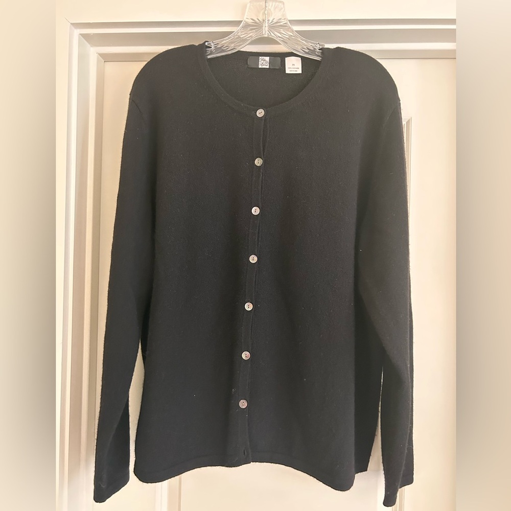 Saks Fifth Avenue Black Cashmere Cardigan